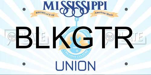 BLKGTR Mississippi License Plate