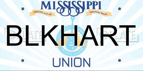 BLKHART Mississippi License Plate