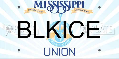 BLKICE Mississippi License Plate