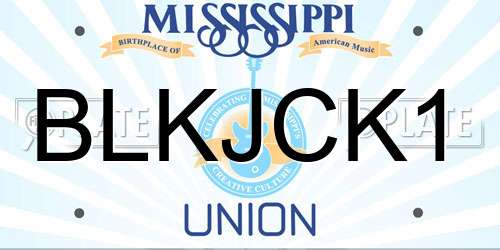 BLKJCK1 Mississippi License Plate
