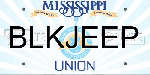 BLKJEEP Mississippi License Plate