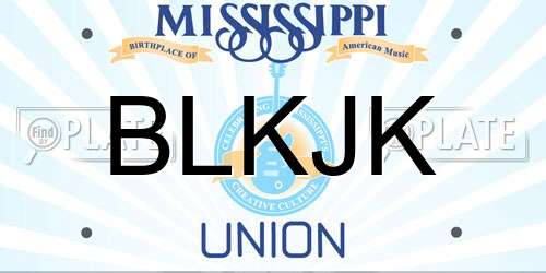 BLKJK Mississippi License Plate