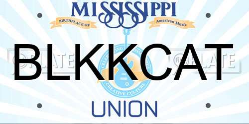 BLKKCAT Mississippi License Plate