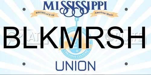 BLKMRSH Mississippi License Plate