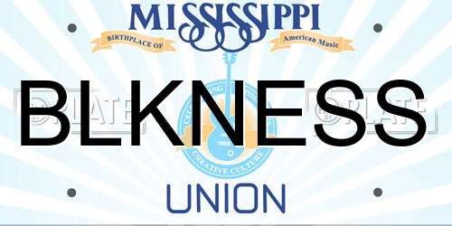 BLKNESS Mississippi License Plate
