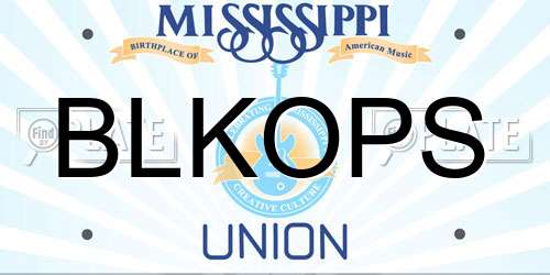 BLKOPS Mississippi License Plate