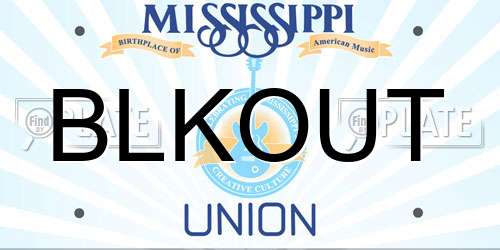 BLKOUT Mississippi License Plate
