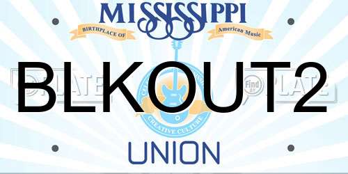 BLKOUT2 Mississippi License Plate