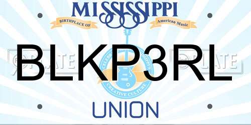BLKP3RL Mississippi License Plate