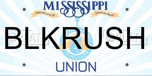BLKRUSH Mississippi License Plate
