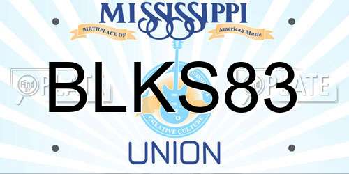 BLKS83 Mississippi License Plate