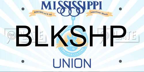 BLKSHP Mississippi License Plate