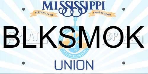 BLKSMOK Mississippi License Plate