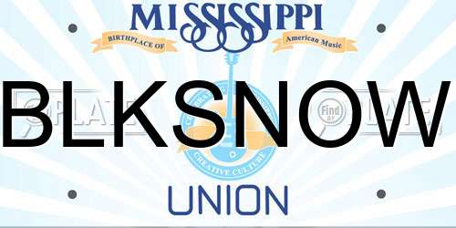 BLKSNOW Mississippi License Plate