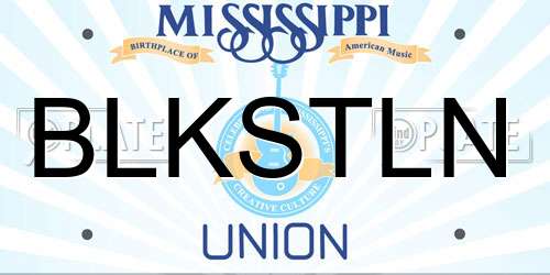 BLKSTLN Mississippi License Plate