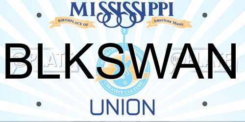 BLKSWAN Mississippi License Plate