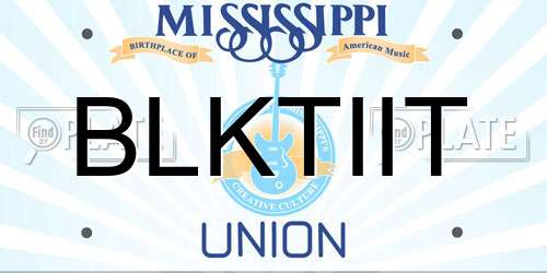 BLKTIIT Mississippi License Plate