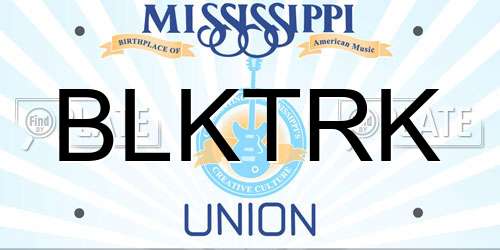 BLKTRK Mississippi License Plate