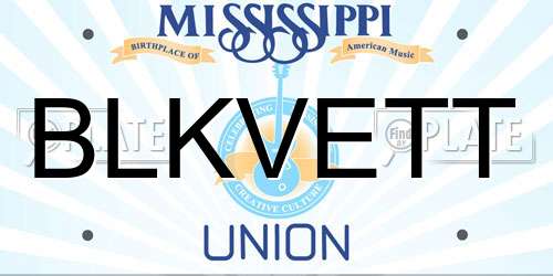 BLKVETT Mississippi License Plate