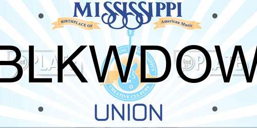 BLKWDOW Mississippi License Plate