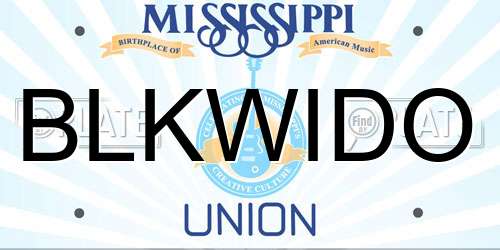BLKWIDO Mississippi License Plate