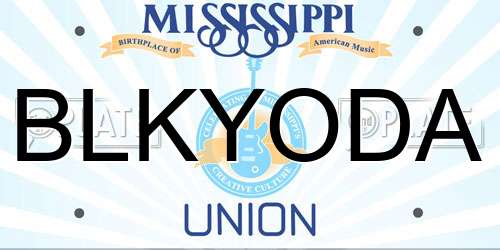 BLKYODA Mississippi License Plate