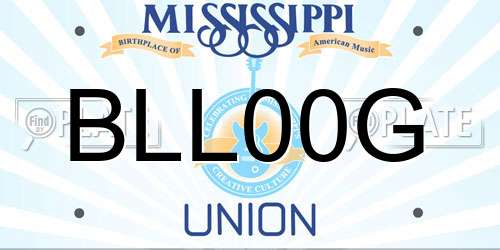 BLL00G Mississippi License Plate