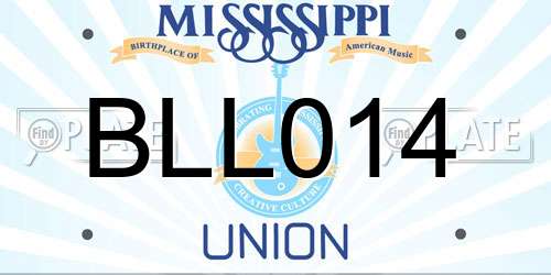 BLL014 Mississippi License Plate