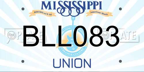 BLL083 Mississippi License Plate