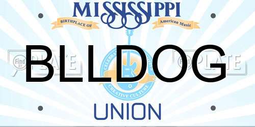 BLLDOG Mississippi License Plate