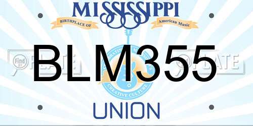 BLM355 Mississippi License Plate