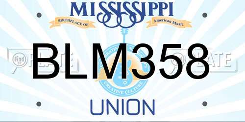 BLM358 Mississippi License Plate