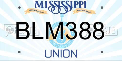 BLM388 Mississippi License Plate
