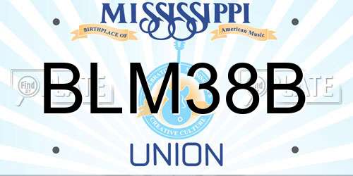BLM38B Mississippi License Plate