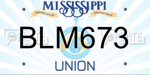 BLM673 Mississippi License Plate