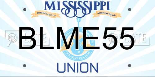 BLME55 Mississippi License Plate