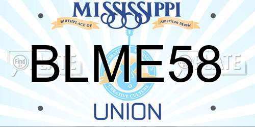 BLME58 Mississippi License Plate