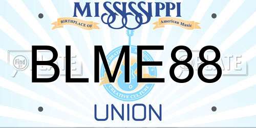 BLME88 Mississippi License Plate