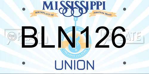 BLN126 Mississippi License Plate