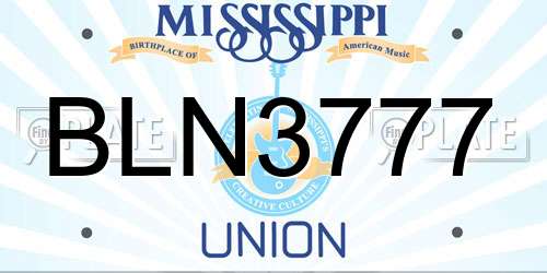 BLN3777 Mississippi License Plate