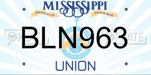 BLN963 Mississippi License Plate