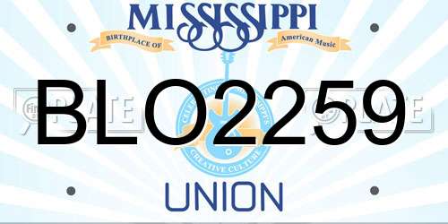 BLO2259 Mississippi License Plate