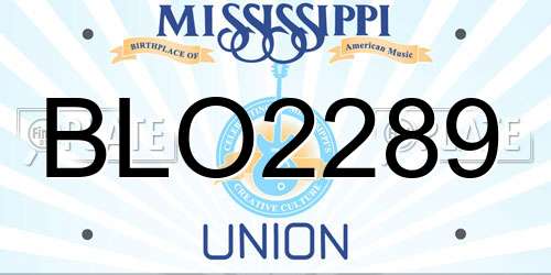 BLO2289 Mississippi License Plate
