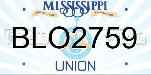 BLO2759 Mississippi License Plate
