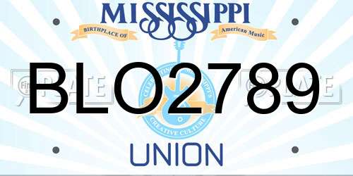 BLO2789 Mississippi License Plate
