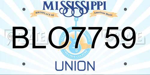 BLO7759 Mississippi License Plate