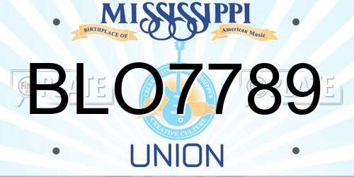 BLO7789 Mississippi License Plate