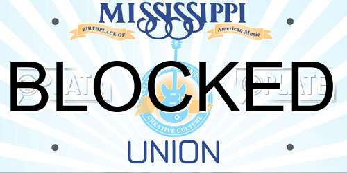 BLOCKED Mississippi License Plate