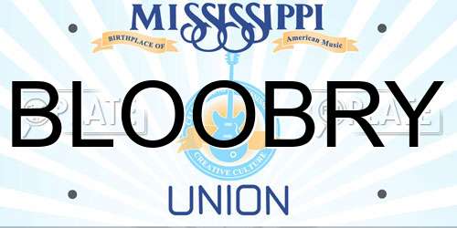 BLOOBRY Mississippi License Plate