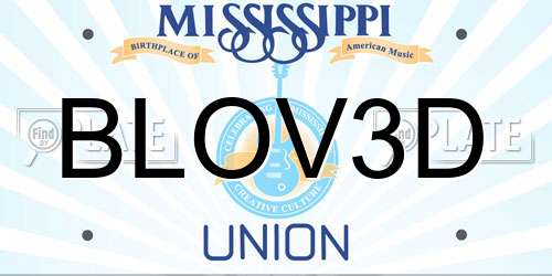 BLOV3D Mississippi License Plate
